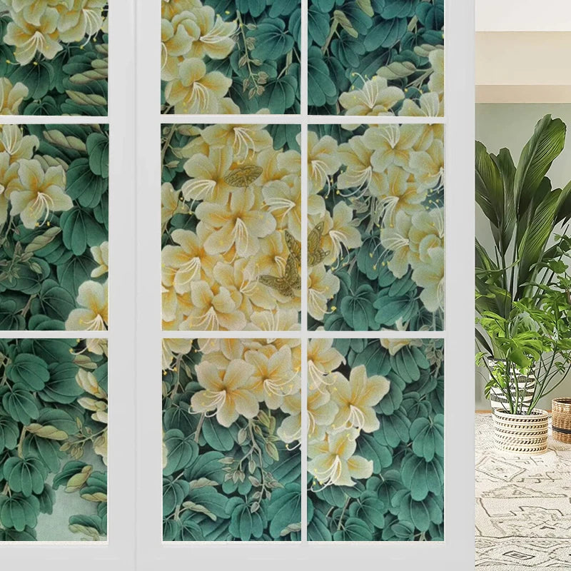 Custom size Glass Films,Frosted Decorative Window Film Grapes Design Static Cling Stained Glass Sticker,Custom fit Size or Shape