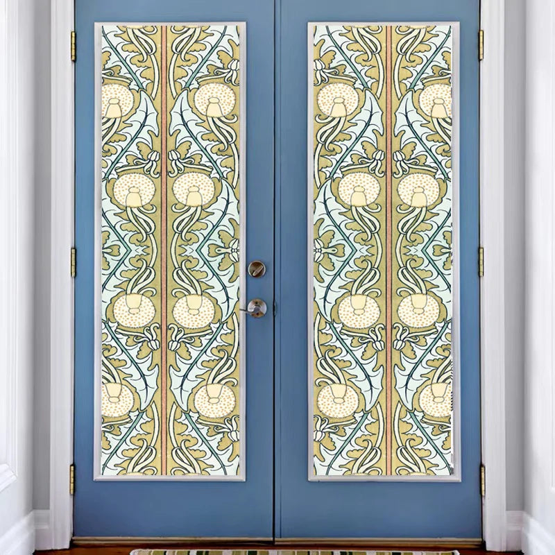 Window Film Frosted Stained Glass Films Customized Privacy Static Cling  For Bathroom Door Sticker Lemon Fruit Tree Flower