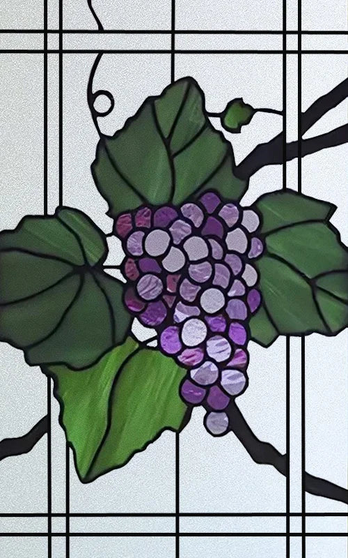 Frosted Stained Glass Film, Custom Size, Privacy, Static Cling,Door Sticker, Bathroom  Kitchen  Home Decor,Rose,Flower, Fruit