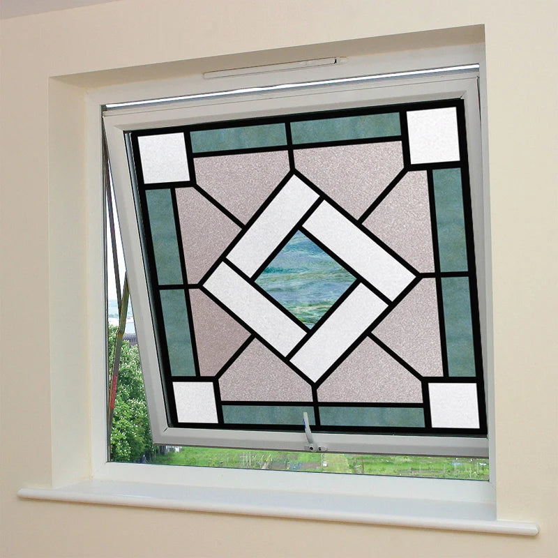 Window Film Frosted Stained Glass Films,Customized Art Deco Design Flower Static Cling Sticker,Home Decor Foil Window Treatment