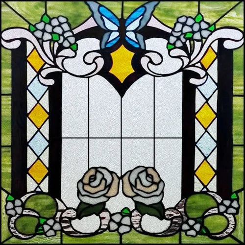 Window Film Frosted Stained Glass Films,Customized Church Design Static Cling Sticker,Home Decor Foil Window Treatment