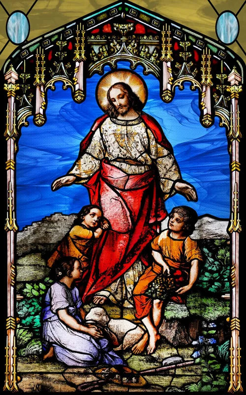 Custom Frosted Stained Glass Window Film, Static Cling ,Church Jesus Christ Blessed Mary Stickers, Window Treatment, Home Decor