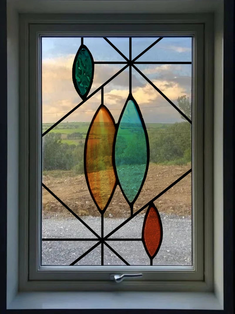 Frosted Stained Glass Window Film, 3D Matte, Transparent,Static Cling,Privacy, Door Sticker,Customized for Office, Home Decor