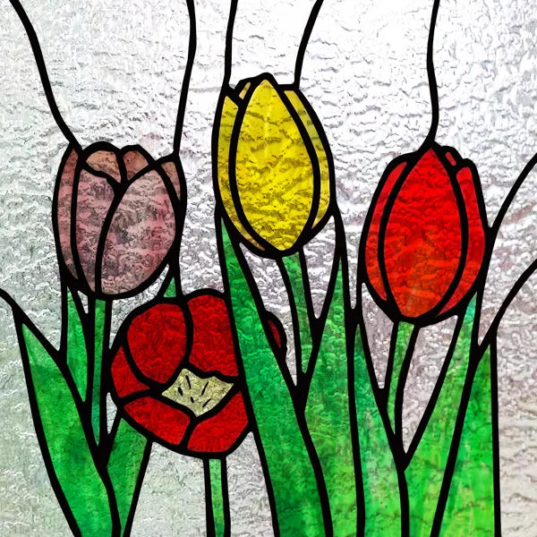 Custom size 3D Matte Window Film Stained Glass Decorative Uv Window Sticker Privacy Frosted Static Cling for Glass Garden Flower