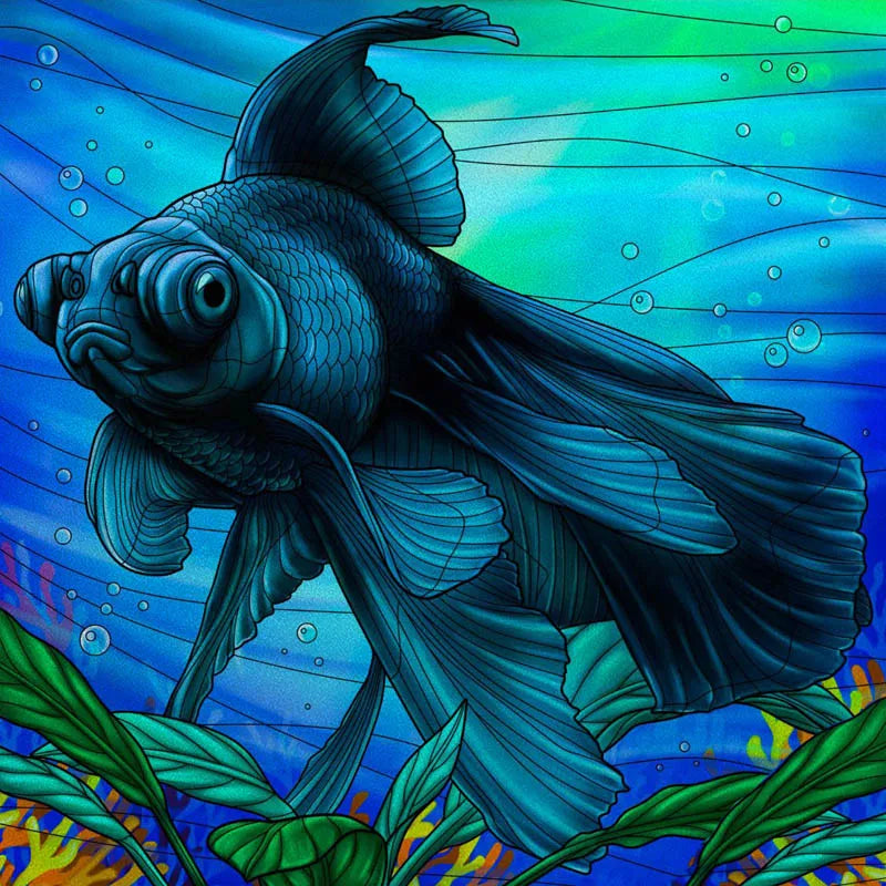 Custom size Window Film Stained Glass Films Frosted Privacy Static Cling Background Sticker Aquarium Ocean Poster Fish Tank Film