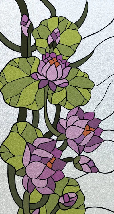 Window Film Stained Glass Stickers,Custom size Static Cling Rose,Flower Privacy Films Door Sticker Kitchen Office Home Decor