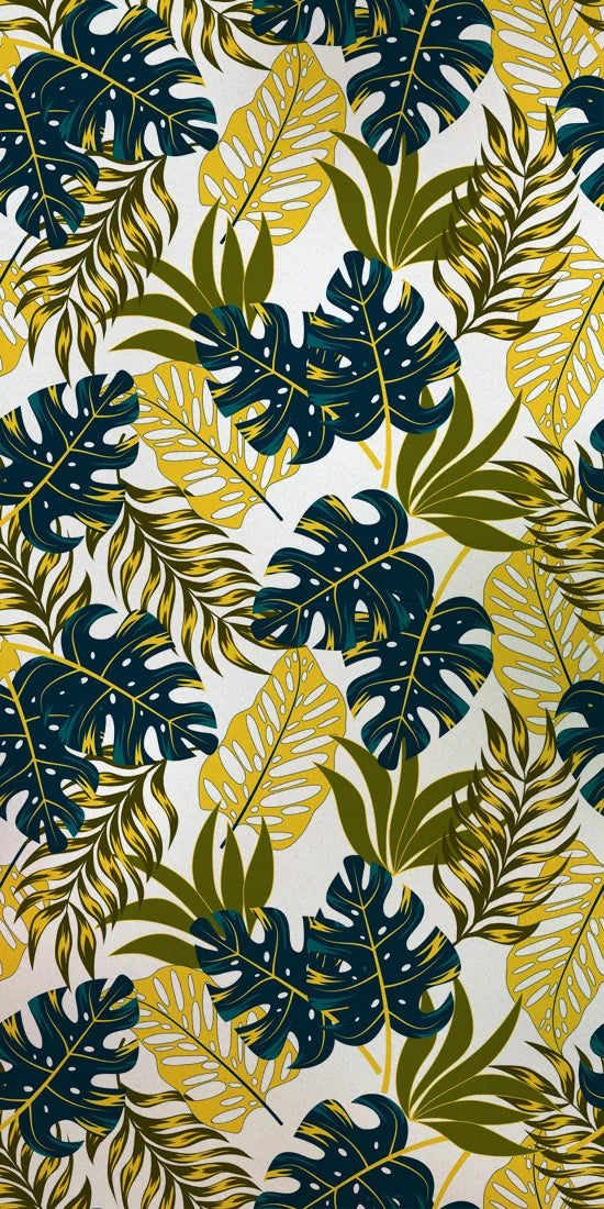 Stained Glass Film, Opaque Sticker,Frosted Static Cing ,Tropical Leaves, Seamless Pattern,Home Decor, Privacy, Custom Size