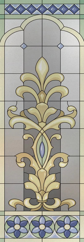 Custom Size Stained Glass Window Film Frosted Privacy Static Cling Geometric Pattern Stickers Shower Kitchen Office Home Decor