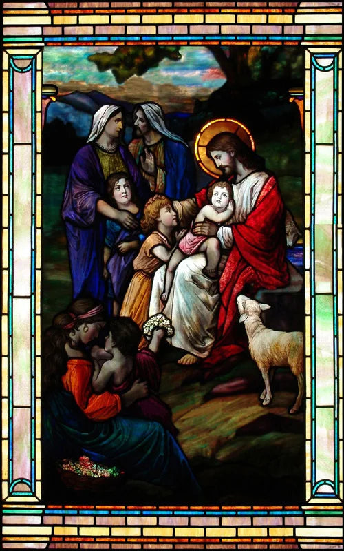 Custom Frosted Stained Glass Window Film, Static Cling ,Church Jesus Christ Blessed Mary Stickers, Window Treatment, Home Decor