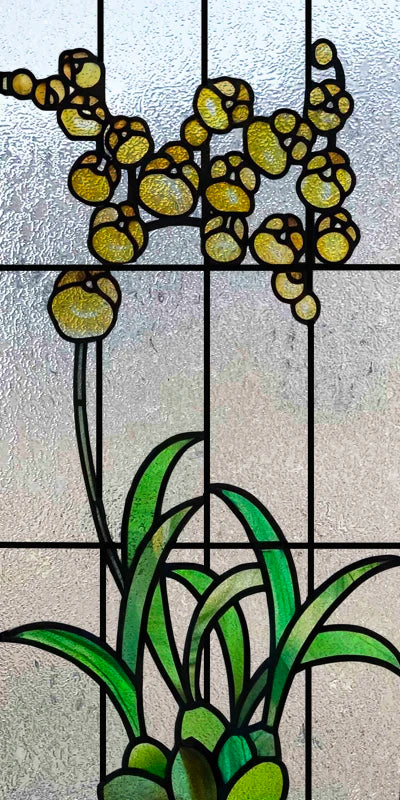 Custom Size Stained Glass Window Film Frosted Privacy Static Cling Retro Prairie Style Stickers Shower Kitchen Home Decor Flower