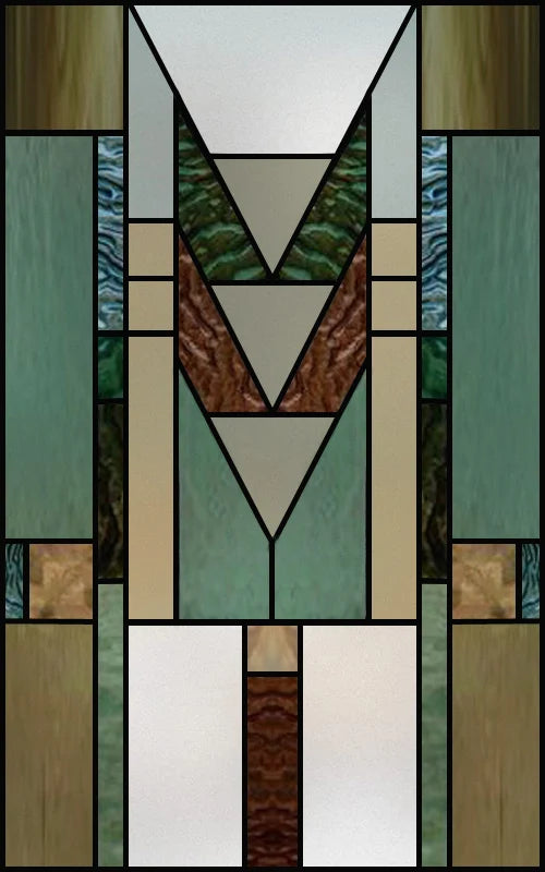 Frosted Stained Glass Window Film, Customized Privacy, Static Cling,Arts and Crafts, Prairie, Art ,Office, Home Decor