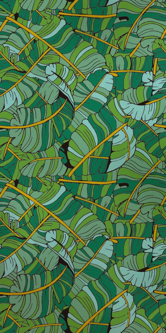 Stained Glass Film, Opaque Sticker,Frosted Static Cing ,Tropical Leaves, Seamless Pattern,Home Decor, Privacy, Custom Size