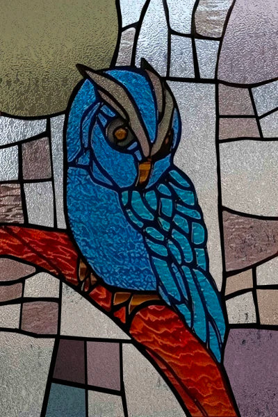 3D Matte Window Film,Stained Glass Decorative Uv Window Sticker,Privacy Frosted Static Cling,Custom size for Glass,Birds,Peacock