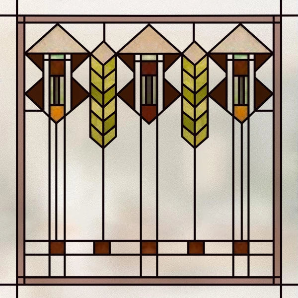 Window Film Frosted Stained Glass Films,Customized Art Design Prairie Static Cling Sticker,Home Decor Foil Window Treatment