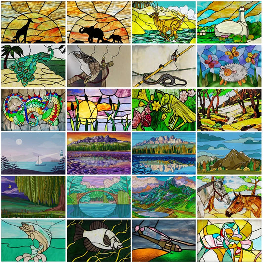 Custom Size Stained Glass Window Film, Transom Frosted Glass Sticker, Kitchen Room Door, Bathroom, Home Decor