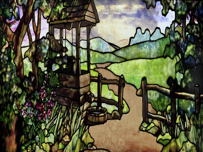 Stained Glass Window Film, Custom Size, Static Cling, Frosted,Flower, Bird, Tree Print for Transom, Glass, Home Decor