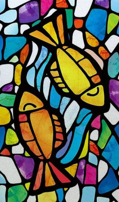 Window Film Frosted Stained Glass Films Customized, Frosted Stained Window Sticker Chuch Style Jesus/Christ Painting