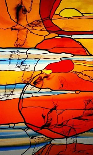 Customized Size No Glue Static Cling Frosted Stained Glass Window Films for Bathroom Door Home Decor Print Mosaic Night Moon