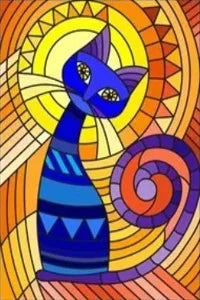 Customized Stained Glass Film Window Films Static Cling Frosted Sticker Japanese-Style Home Decor Cat  Cherry Blossom Poster