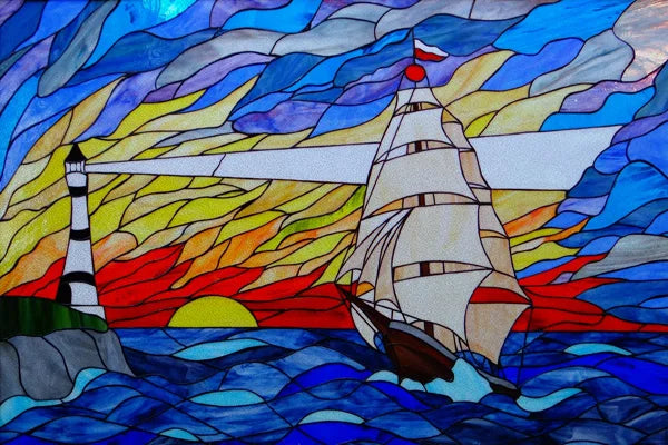 Window Film Stained Glass Stickers,Custom size Static Cling Frosted,Flower Bird Tree Print For Transom Window Glass Home Decor