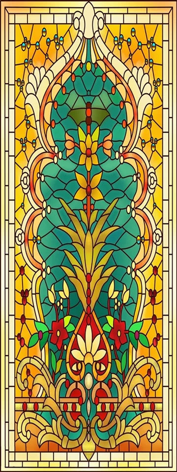 Custom Stained Glass Window Films,Frosted sticker,Privacy Static Cling Church Style For Bathroom Sliding door Home Office