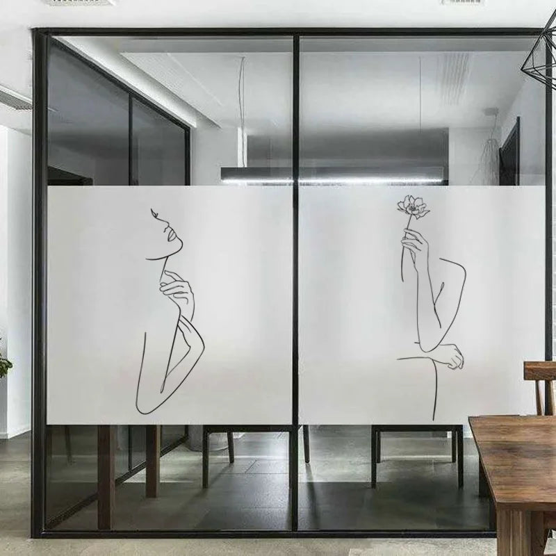 Custom Size Window Glass Films Window Film Static Cling Art Pictures Beauty Women Nude Girl Shower Nordic Obscure Stickers