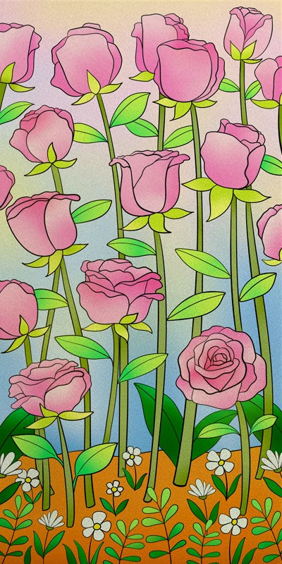 Window Film Stained Glass Films Frosted Static Cling Light-transparent Opaque Privacy Glass Sticker Home Decor Rose Flower