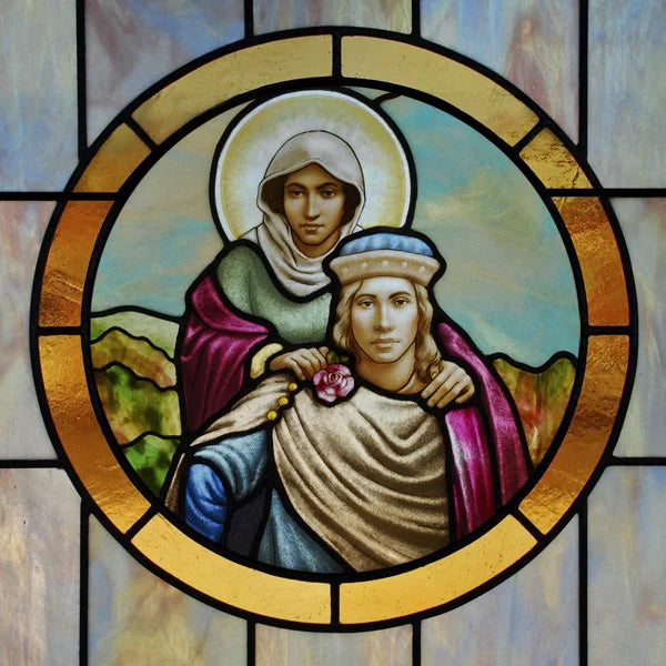 Custom Frosted Stained Glass Window Film,PVC Static Cling Films,Patron Saint of Catholic Church Decor, Foil Stickers