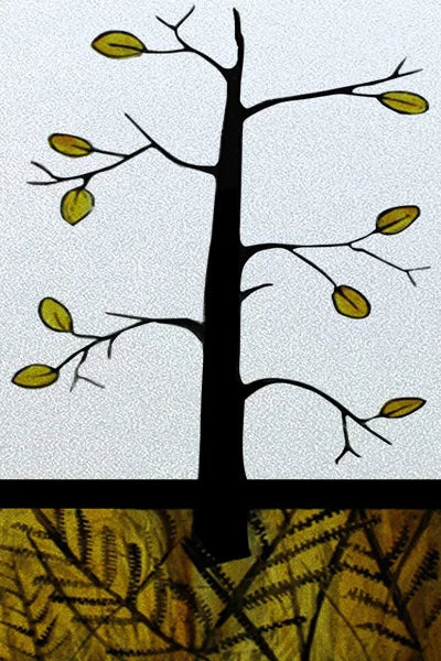 Custom Size Stained Glass Stickers,Static Cling,Frosted Privacy Print Tree, Window Door, Home Decor