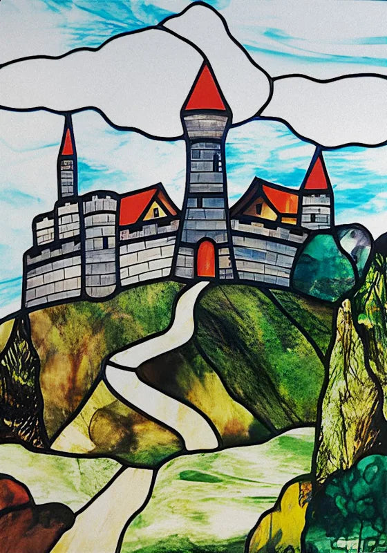 Stained Glass Wndow Film Frosted Glass Sticker Forest Custom Size Castle Cartoon For Kids Room Door Poster Home Decor