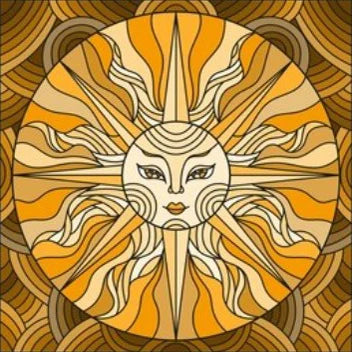 European Church Mosaic Stained Glass Films,Window Stickers Static Cling,Sun, Mosaic, Custom made to fit any Window Size or Shape