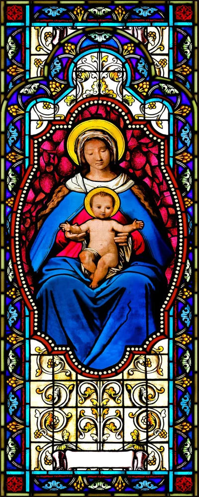 Gothic Rose Window film Glass Films Frosted Stained Window Sticker can do custom size Jesus/Christ Painting