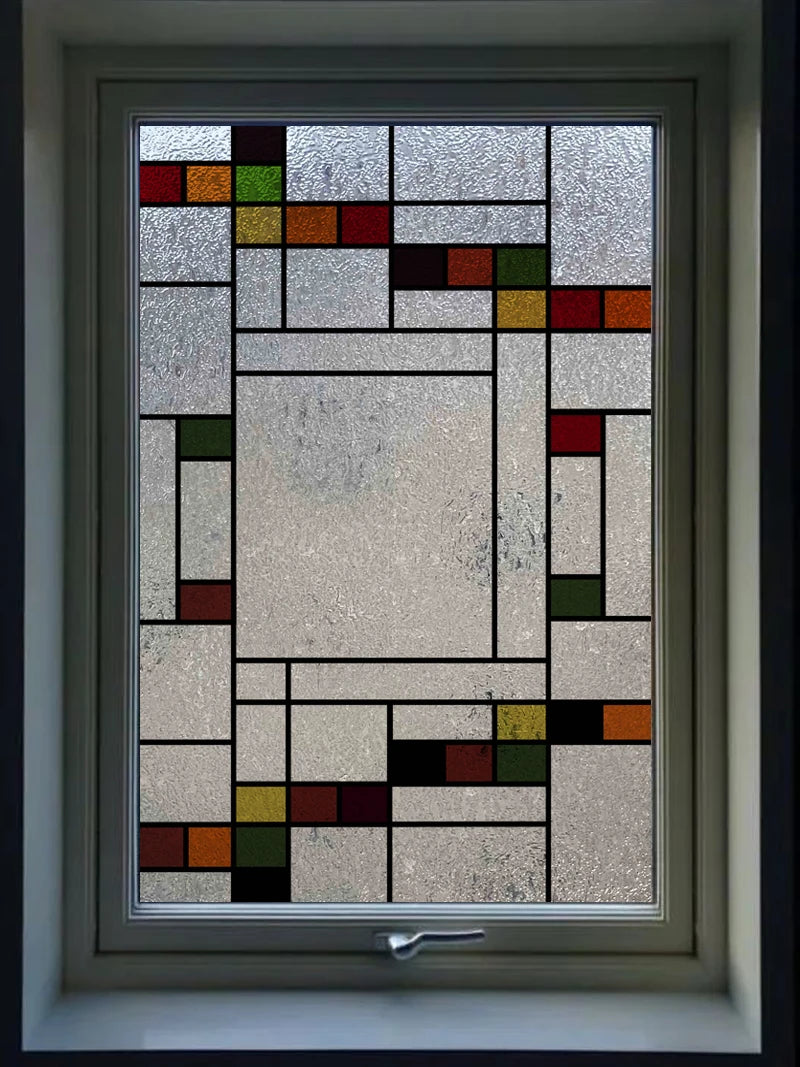Frosted Stained Glass Window Film, 3D Matte, Transparent,Static Cling,Privacy, Door Sticker,Customized for Office, Home Decor