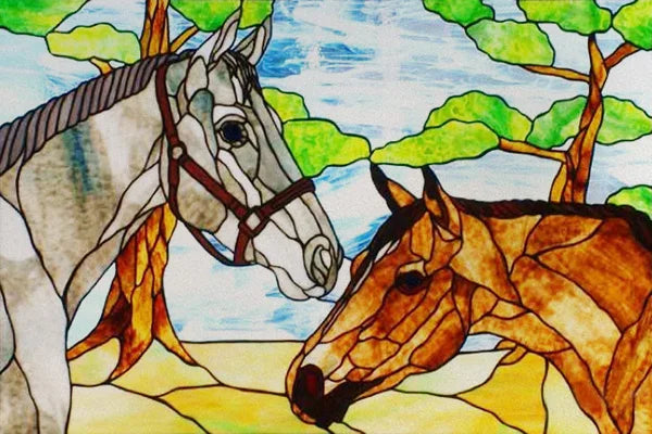 Custom Size Stained Glass Window Film, Transom Frosted Glass Sticker, Kitchen Room Door, Bathroom, Home Decor