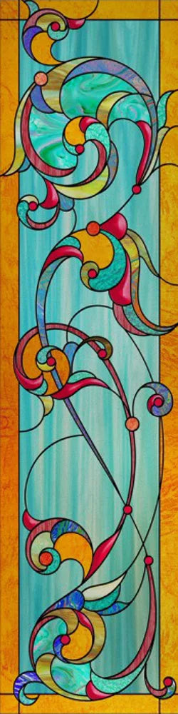 Custom Size Stained Glass Window Film, Frosted Privacy, Static Cling, Retro Matte,Door Sticker, Bathroom, Office, Home Decor