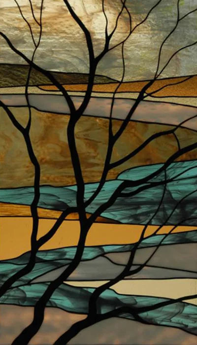 Custom size Glass Films,Stained Glass Stickers Static Cling,Frosted Privacy Print Flower,Tree,Rivers For Window Door Home Decor