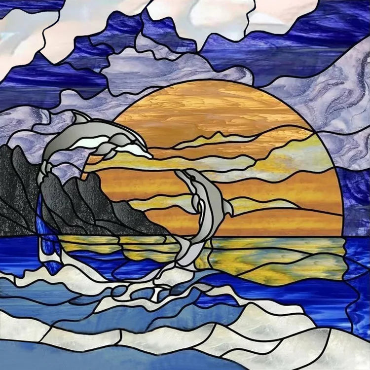 Custom size Glass Films,Window Film Frosted Sticker Fish Cat Birds Animals Print For Kids Room Door Light Box Poster Home Decor