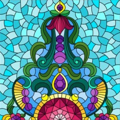 European Church Mosaic Stained Glass Films,Window Stickers Static Cling,Sun, Mosaic, Custom made to fit any Window Size or Shape