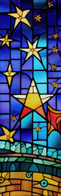 Frosted Stained Glass Window Film, Customized Static Cling,Privacy, Church Retro Sticker,Office, Home Decor,Sun and Moon