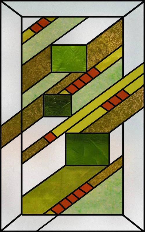 Frosted Stained Glass Window Film, Customized Privacy, Static Cling,Arts and Crafts, Prairie, Art ,Office, Home Decor