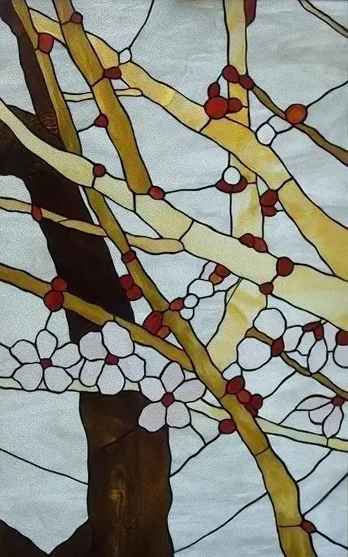 Frosted Stained Glass Film, Custom Size, Privacy, Static Cling,Door Sticker, Bathroom  Kitchen  Home Decor,Rose,Flower, Fruit