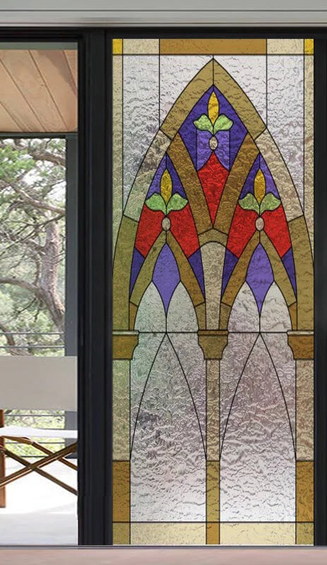 Frosted Stained Glass Window Film, 3D Matte, Static Cling,Privacy, Door Sticker,Customized for Kitchen, Office, Home Decor