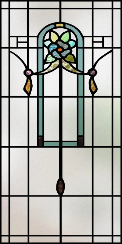 Custom Size Stained Glass Window Film,Frosted Privacy, Static Cling,Retro Prairie Style Stickers,Kitchen Bathroom Door, Home