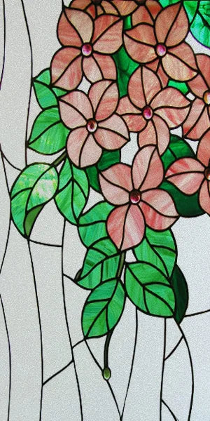 Frosted Stained Glass Window Film, Static Cling, Privacy Films, Flower Door Sticker, Kitchen, Office, Home Decor, Customized