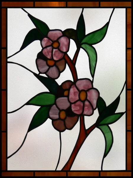 Frosted Stained Glass Window Film, Customized Art Design, Flower Rose, Static Cling Sticker,Home Decor Foil, Treatment