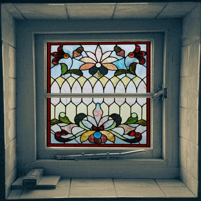 Customized Size Static Cling Frosted Stained Glass Window Films,Sun Catcher Print Photo for Bathroom Privacy Door Home Decor