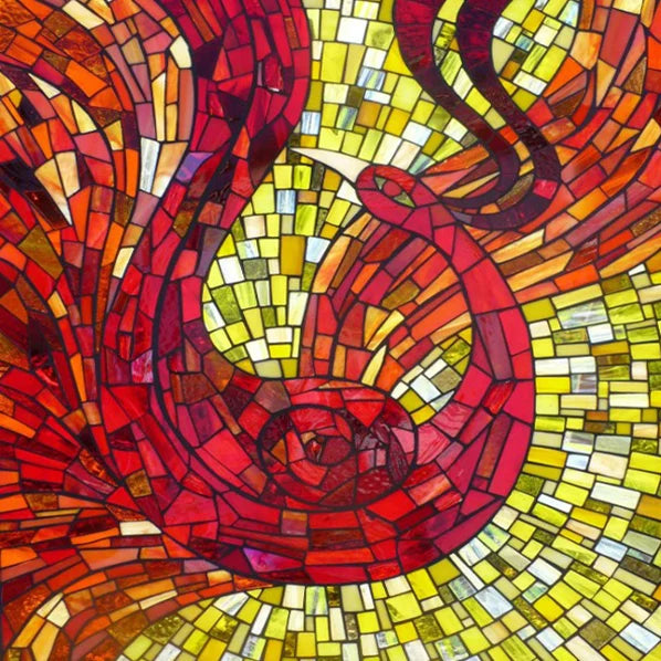 European Church Mosaic Stained Glass Films,Window Stickers Static Cling,Sun, Mosaic, Custom made to fit any Window Size or Shape