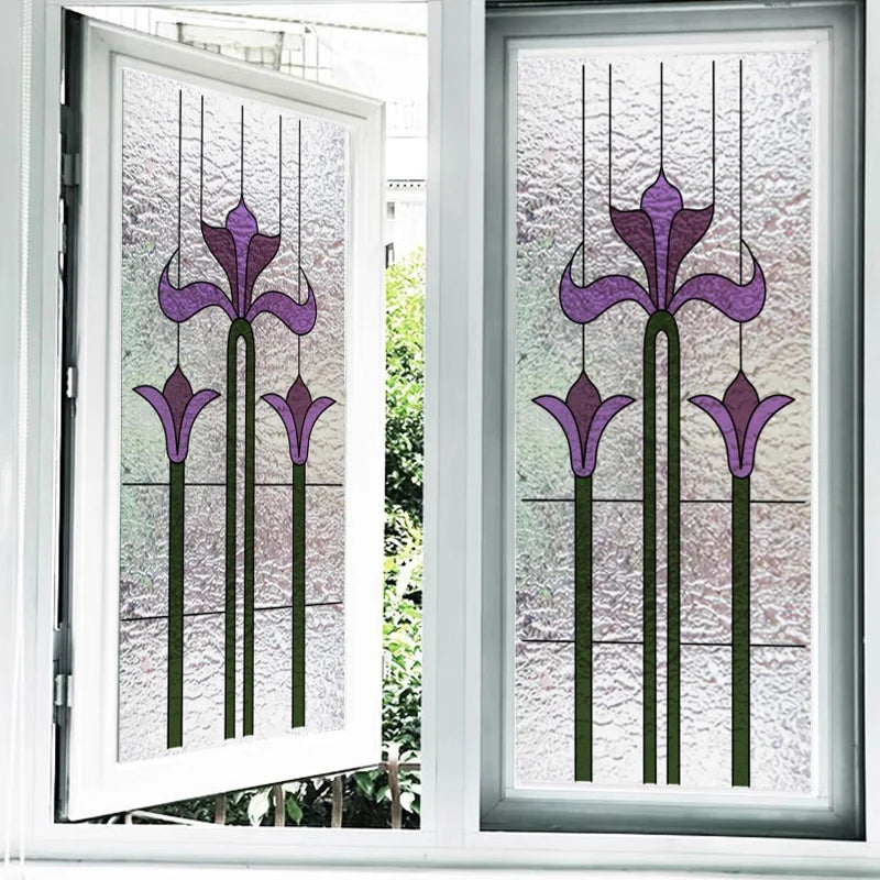 Frosted Stained Glass Window Film, 3D Matte, Static Cling,Privacy, Door Sticker,Customized for Kitchen, Office, Home Decor