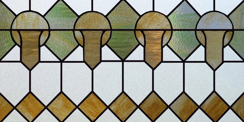 Custom Size Window Film, Stained Glass, Decorative Retro Window Sticker, Privacy Frosted Static Cling, Home Decal