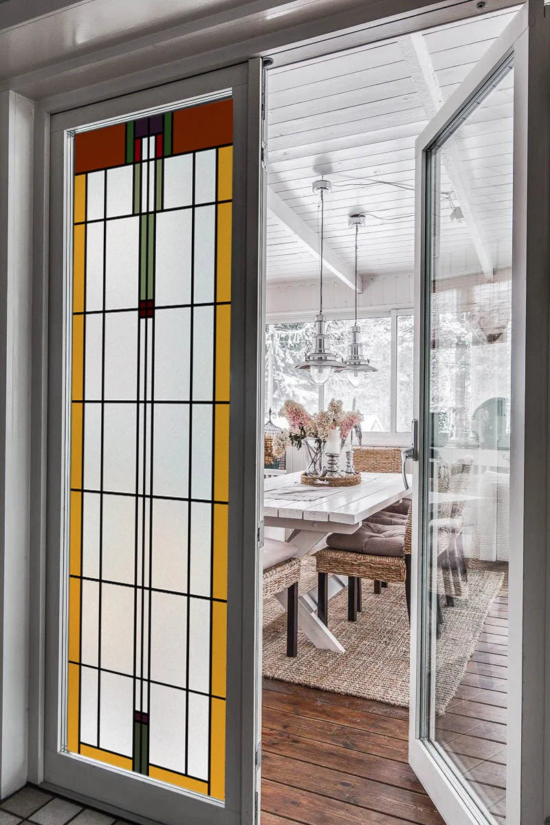 Stained Glass Window Film Transparent/Frosted Glass Sticker Static Cling Prairie Scottish for thin long Glass Door Anticollision